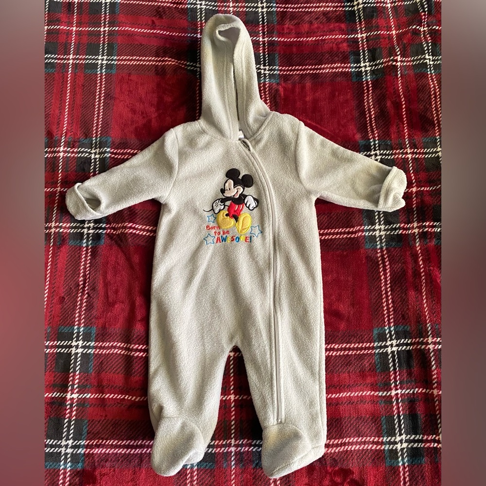 Baby Boy Zip Up Sherpa Pram Gray